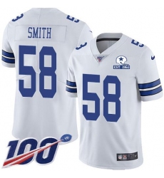 Men's Nike Dallas Cowboys #58 Mazi Smith White Stitched With Established In 1960 Patch NFL 100th Season Vapor Untouchable Limited Jersey