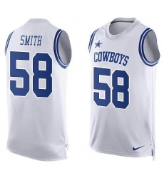 Men's Nike Dallas Cowboys #58 Mazi Smith White Team Color Stitched NFL Limited Tank Top Jersey