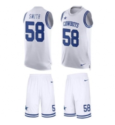 Men's Nike Dallas Cowboys #58 Mazi Smith White Team Color Stitched NFL Limited Tank Top Suit Jersey