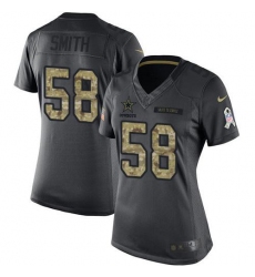 Women's Nike Dallas Cowboys #58 Mazi Smith Black Stitched NFL Limited 2016 Salute To Service Jersey