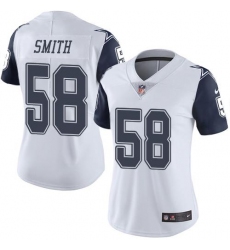 Women's Nike Dallas Cowboys #58 Mazi Smith White Stitched NFL Limited Rush Jersey