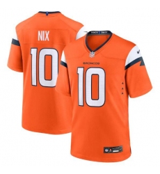 Unisex Denver Broncos #10 Bo Nix Nike Orange 2024 NFL Draft First Round Pick Player Jersey