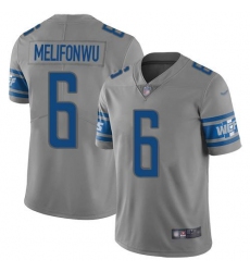 Men's Nike Detroit Lions #6 Ifeatu Melifonwu Gray Stitched NFL Limited Inverted Legend Jersey