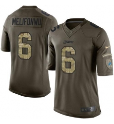 Men's Nike Detroit Lions #6 Ifeatu Melifonwu Green Stitched NFL Limited 2015 Salute To Service Jersey