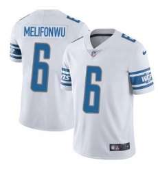 Men's Nike Detroit Lions #6 Ifeatu Melifonwu White Stitched NFL Vapor Untouchable Limited Jersey