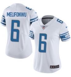 Women's Nike Detroit Lions #6 Ifeatu Melifonwu White Stitched NFL Vapor Untouchable Limited Jersey