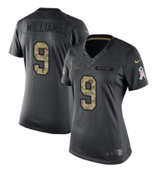 Men's Nike Detroit Lions #9 Jameson Williams Black Women's Stitched NFL Limited 2016 Salute To Service Jersey