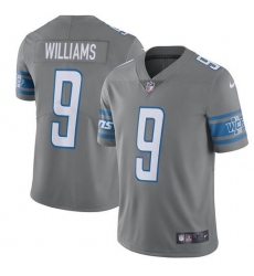 Men's Nike Detroit Lions #9 Jameson Williams Gray Stitched NFL Limited Rush Jersey