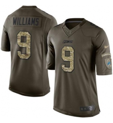 Men's Nike Detroit Lions #9 Jameson Williams Green Stitched NFL Limited 2015 Salute To Service Jersey