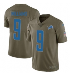 Men's Nike Detroit Lions #9 Jameson Williams Olive Stitched NFL Limited 2017 Salute To Service Jersey