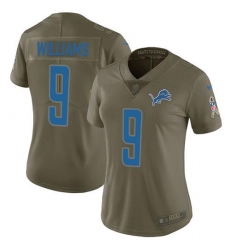 Men's Nike Detroit Lions #9 Jameson Williams Olive Women's Stitched NFL Limited 2017 Salute To Service Jersey