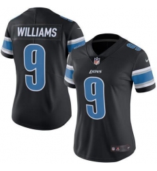 Women's Nike Detroit Lions #9 Jameson Williams Black Stitched NFL Limited Rush Jersey