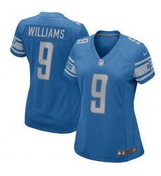 Women's Nike Detroit Lions #9 Jameson Williams Light Blue Team Color Stitched NFL Elite Jersey