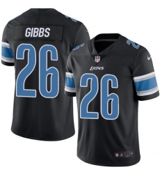 Men's Nike Detroit Lions #26 Jahmyr Gibbs Black Stitched NFL Limited Rush Jersey