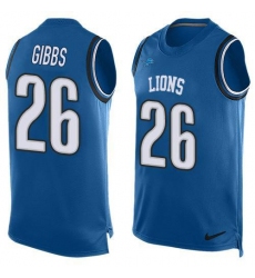 Men's Nike Detroit Lions #26 Jahmyr Gibbs Blue Team Color Stitched NFL Limited Tank Top Jersey