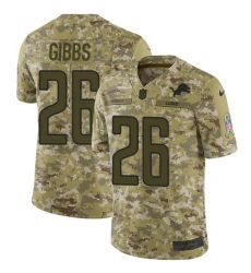 Men's Nike Detroit Lions #26 Jahmyr Gibbs Camo Stitched NFL Limited 2018 Salute To Service Jersey