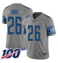 Men's Nike Detroit Lions #26 Jahmyr Gibbs Gray Stitched NFL Limited Inverted Legend 100th Season Jersey