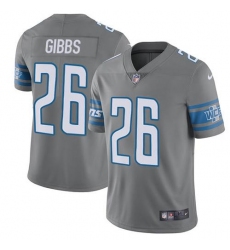 Men's Nike Detroit Lions #26 Jahmyr Gibbs Gray Stitched NFL Limited Rush Jersey