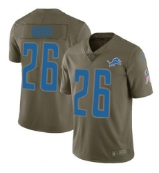 Men's Nike Detroit Lions #26 Jahmyr Gibbs Olive Stitched NFL Limited 2017 Salute To Service Jersey