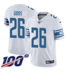 Men's Nike Detroit Lions #26 Jahmyr Gibbs White Stitched NFL 100th Season Vapor Untouchable Limited Jersey