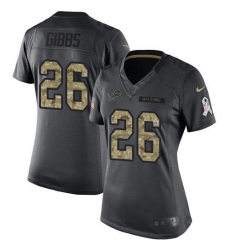 Women's Nike Detroit Lions #26 Jahmyr Gibbs Black Stitched NFL Limited 2016 Salute To Service Jersey