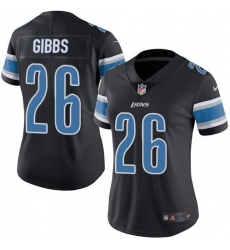 Women's Nike Detroit Lions #26 Jahmyr Gibbs Black Stitched NFL Limited Rush Jersey