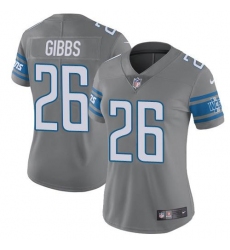 Women's Nike Detroit Lions #26 Jahmyr Gibbs Gray Stitched NFL Limited Rush Jersey