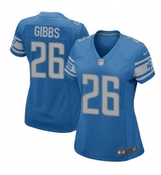 Women's Nike Detroit Lions #26 Jahmyr Gibbs Light Blue Team Color Stitched NFL Elite Jersey