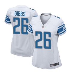 Women's Nike Detroit Lions #26 Jahmyr Gibbs White Stitched NFL Elite Jersey