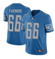 Men's Nike Detroit Lions #66 Matt Farniok Blue Team Color Stitched NFL Vapor Untouchable Limited Jersey