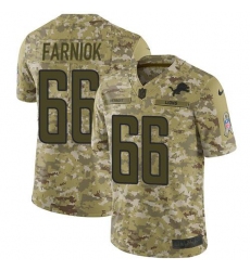 Men's Nike Detroit Lions #66 Matt Farniok Camo Stitched NFL Limited 2018 Salute To Service Jersey