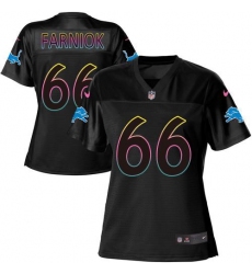 Women's Nike Detroit Lions #66 Matt Farniok Black NFL Fashion Game Jersey