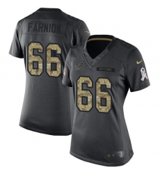 Women's Nike Detroit Lions #66 Matt Farniok Black Stitched NFL Limited 2016 Salute To Service Jersey