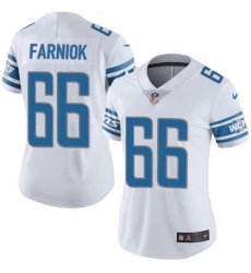 Women's Nike Detroit Lions #66 Matt Farniok White Stitched NFL Vapor Untouchable Limited Jersey