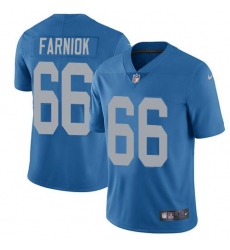 Youth Nike Detroit Lions #66 Matt Farniok Blue Throwback Stitched NFL Vapor Untouchable Limited Jersey