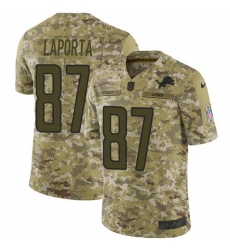 Men's Nike Detroit Lions #87 Sam LaPorta Camo Stitched NFL Limited 2018 Salute To Service Jersey