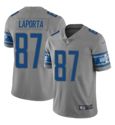 Men's Nike Detroit Lions #87 Sam LaPorta Gray Stitched NFL Limited Inverted Legend Jersey