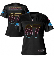 Women's Nike Detroit Lions #87 Sam LaPorta Black NFL Fashion Game Jersey