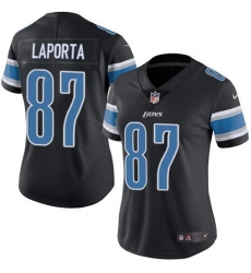 Women's Nike Detroit Lions #87 Sam LaPorta Black Stitched NFL Limited Rush Jersey