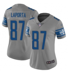 Women's Nike Detroit Lions #87 Sam LaPorta Gray Stitched NFL Limited Inverted Legend Jersey