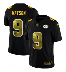 Men's Green Bay Packers #9 Christian Watson Black Nike Golden Sequin Vapor Limited NFL Jersey