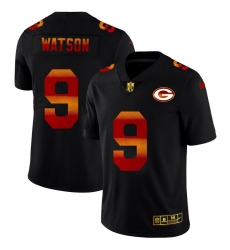 Men's Green Bay Packers #9 Christian Watson Black Nike Red Orange Stripe Vapor Limited NFL Jersey