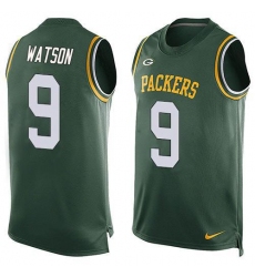 Men's Green Bay Packers #9 Christian Watson Green Team Color Stitched NFL Limited Tank Top Jersey