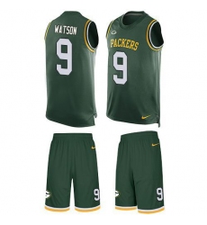 Men's Green Bay Packers #9 Christian Watson Green Team Color Stitched NFL Limited Tank Top Suit Jersey