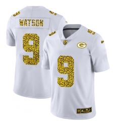 Men's Green Bay Packers #9 Christian Watson Nike Flocked Leopard Print Vapor Limited NFL Jersey White