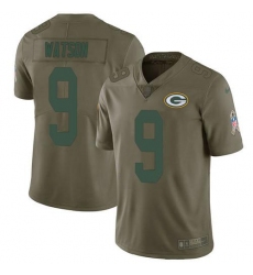 Men's Green Bay Packers #9 Christian Watson Olive Stitched NFL Limited 2017 Salute To Service Jersey