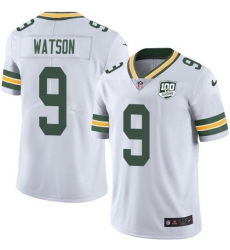 Men's Green Bay Packers #9 Christian Watson White 100th Season Stitched NFL Vapor Untouchable Limited Jersey