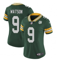 Women's Nike Green Bay Packers #9 Christian Watson Green Team Color 100th Season Stitched NFL Vapor Untouchable Limited Jersey