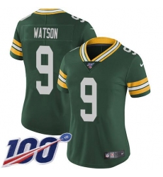 Women's Nike Green Bay Packers #9 Christian Watson Green Team Color Stitched NFL 100th Season Vapor Untouchable Limited Jersey