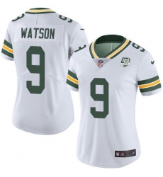 Women's Nike Green Bay Packers #9 Christian Watson White 100th Season Stitched NFL Vapor Untouchable Limited Jersey